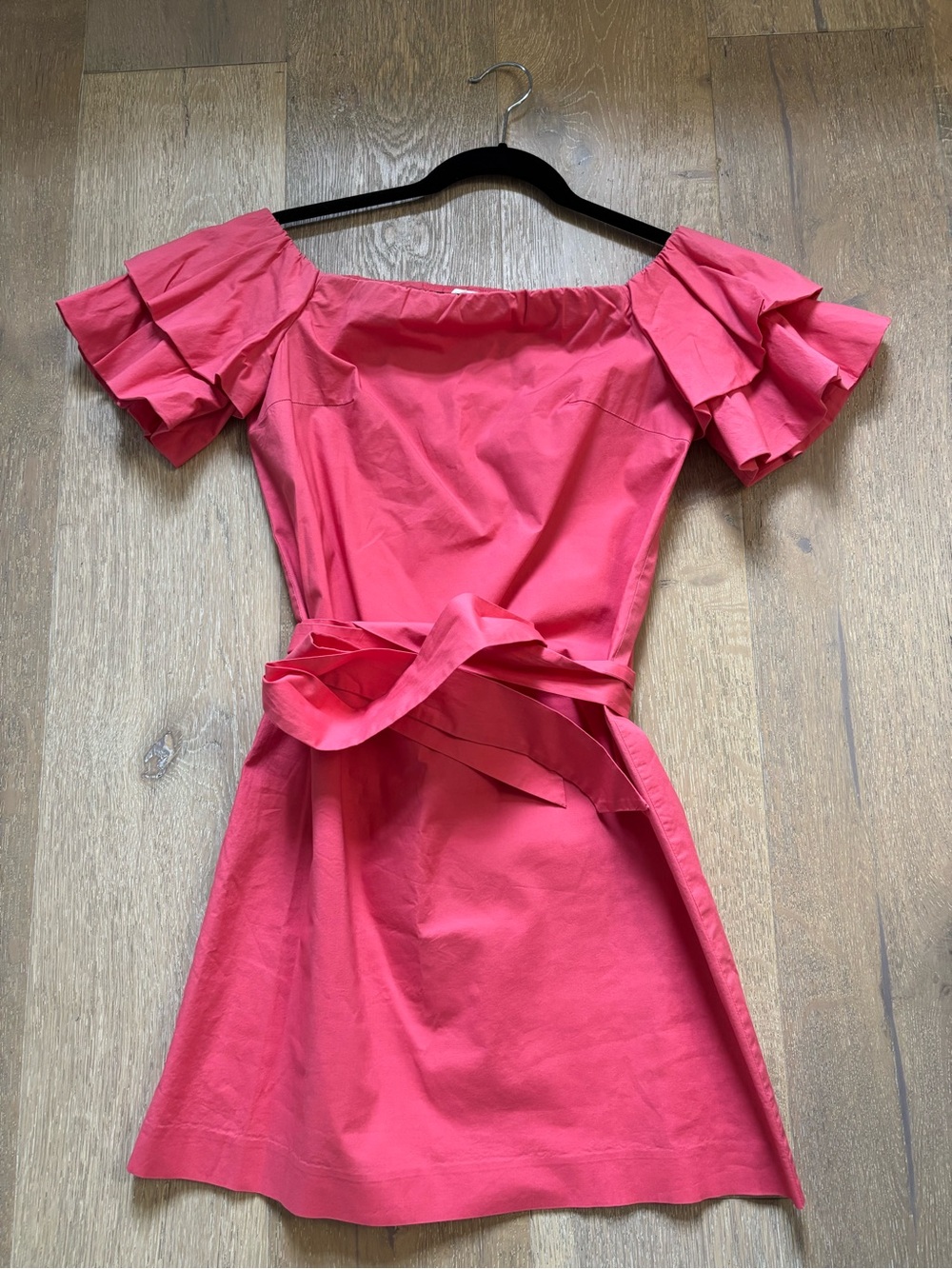 Club MonacoPink Off-Shoulder Ruffle Sleeve Tie-Waist Dress 00
